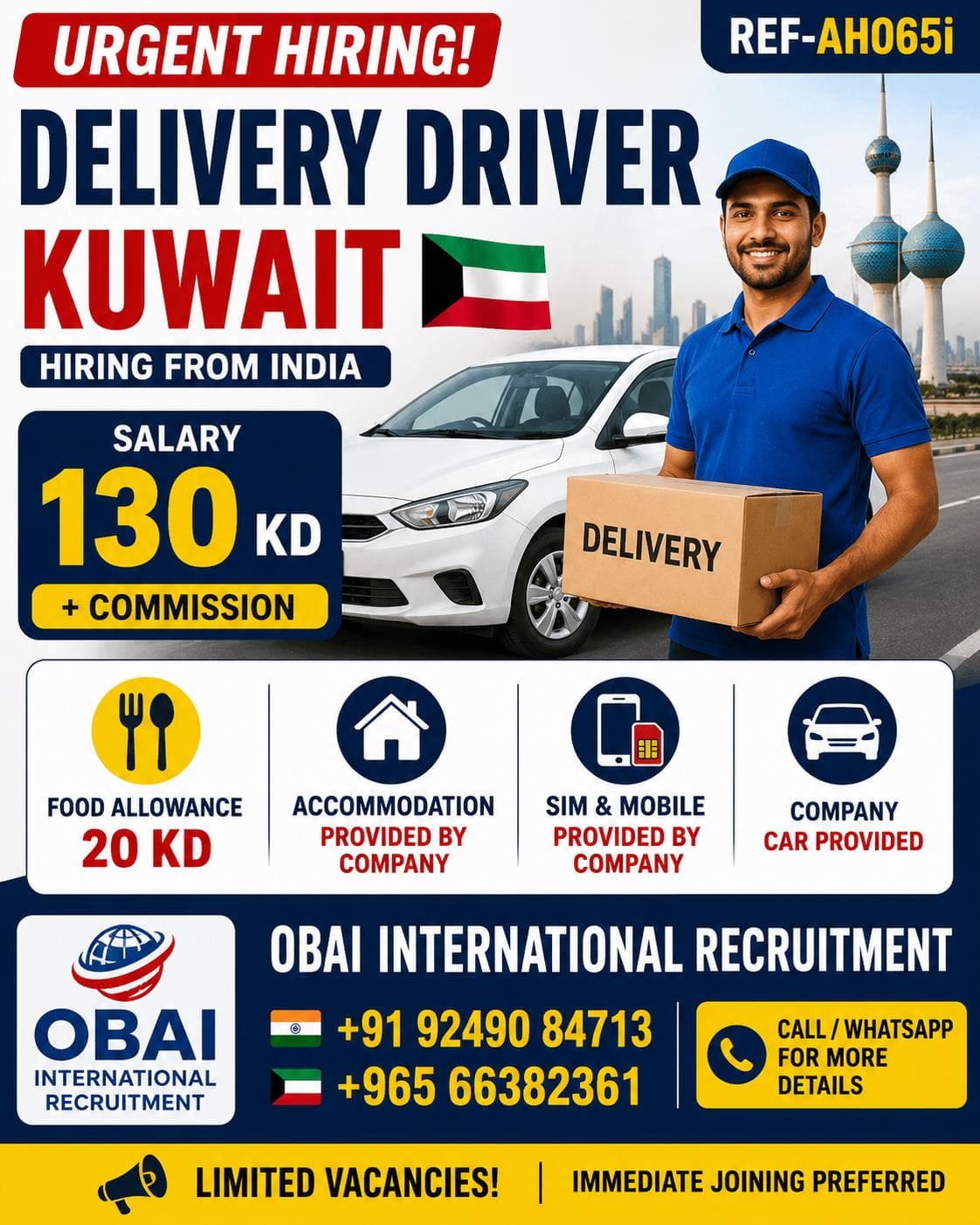 Delivery Driver for (Kuwait) From INDIA
